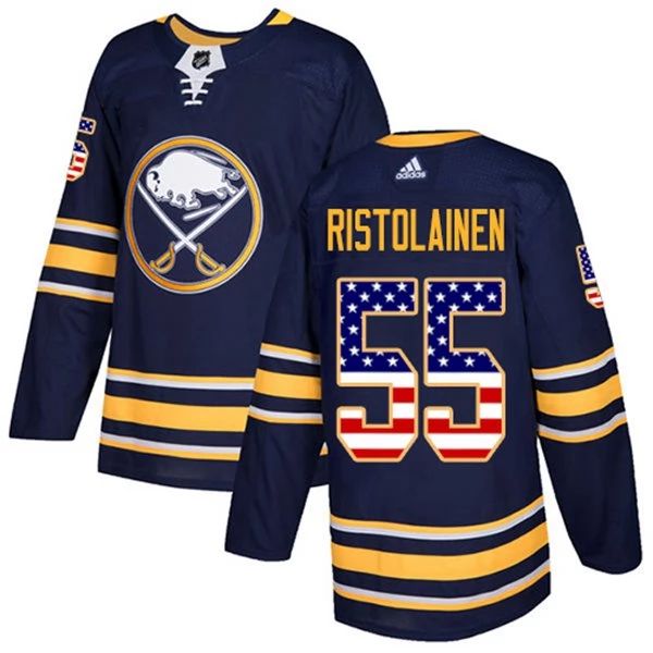 Herren Buffalo Sabres Eishockey Trikot Rasmus Ristolainen 55 Navy USA Flag Fashion Authentic